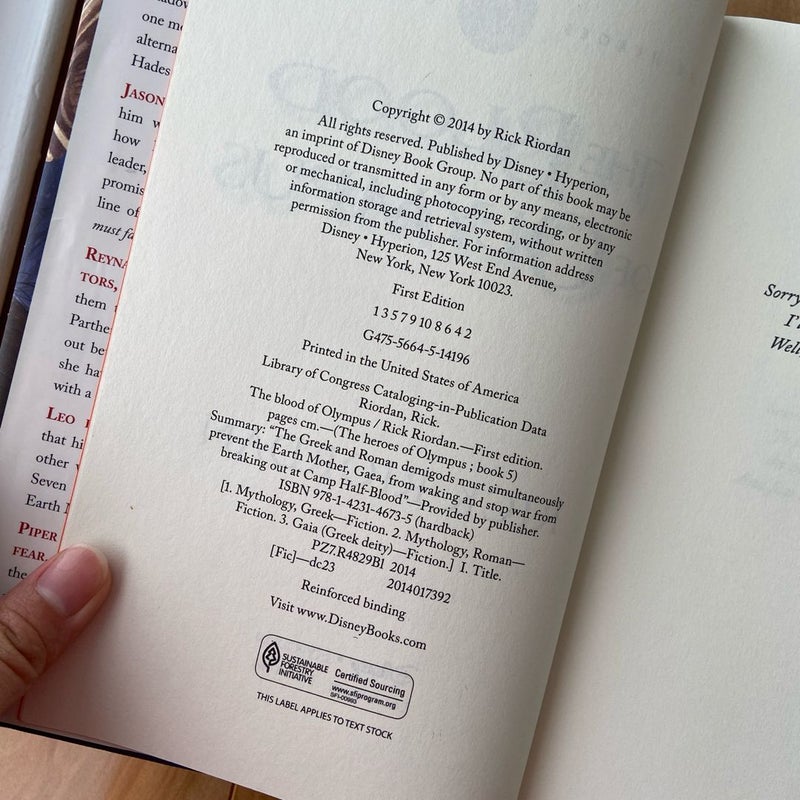 The Blood of Olympus Original Cover