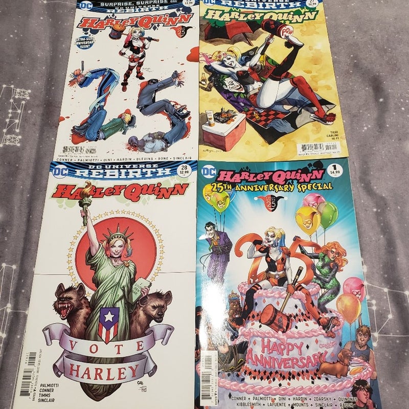 Harley Quinn Comics DC Universe Rebirth Bundle 25, 27-28 + Anniversary
