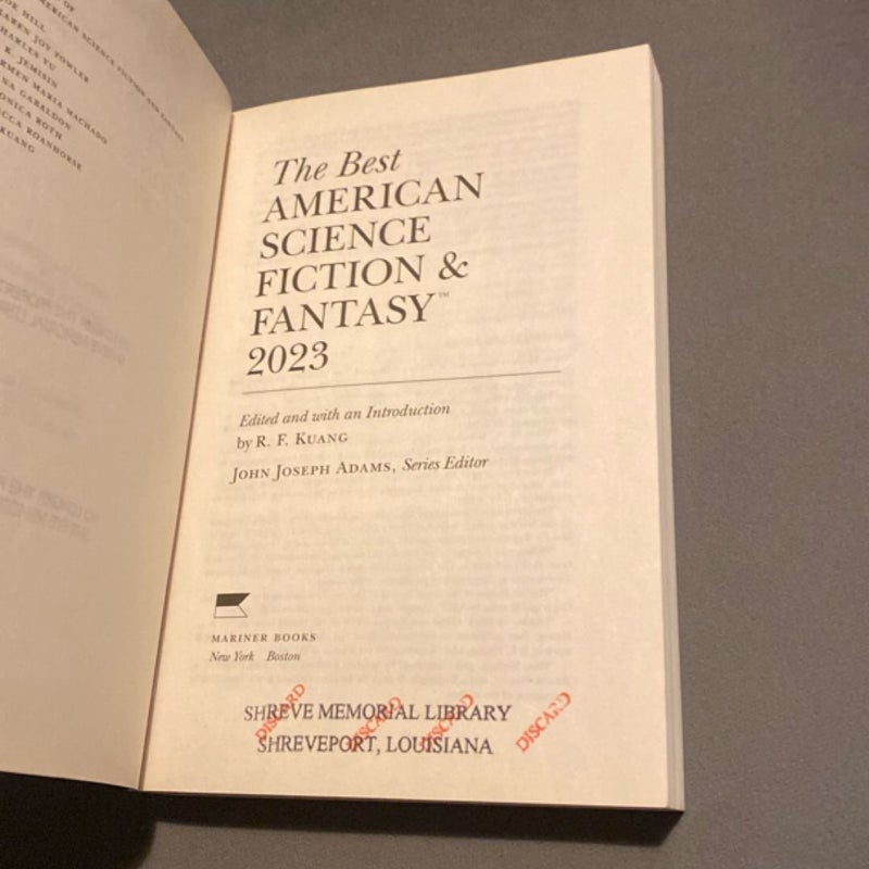 The Best American Science Fiction and Fantasy 2023