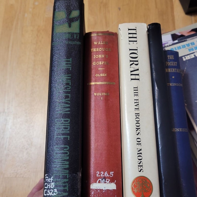 5 Religious commentary type books. Blowout clearance 