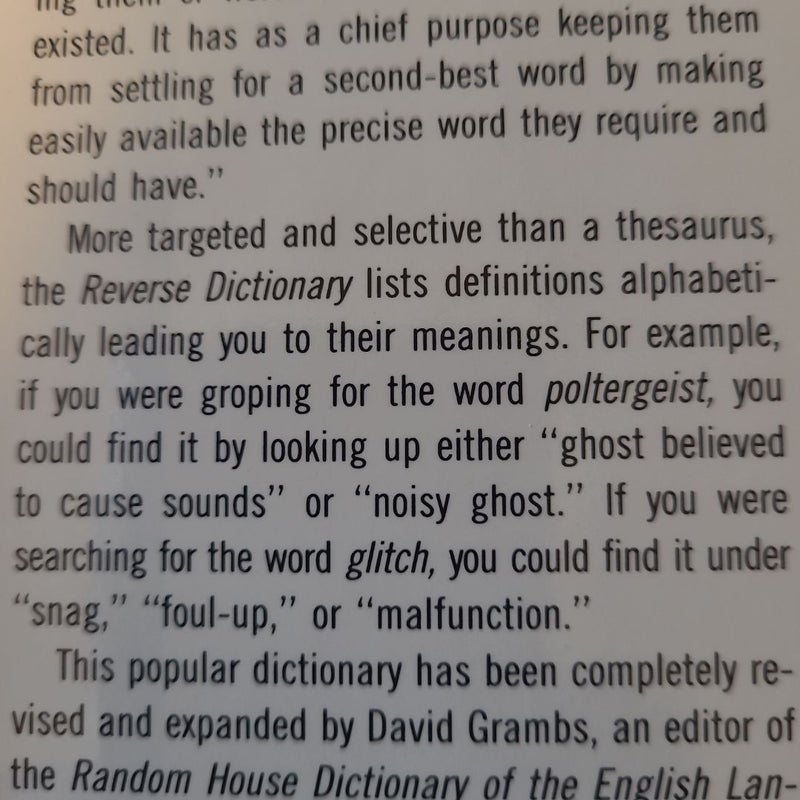 Bernstein's Reverse Dictionary