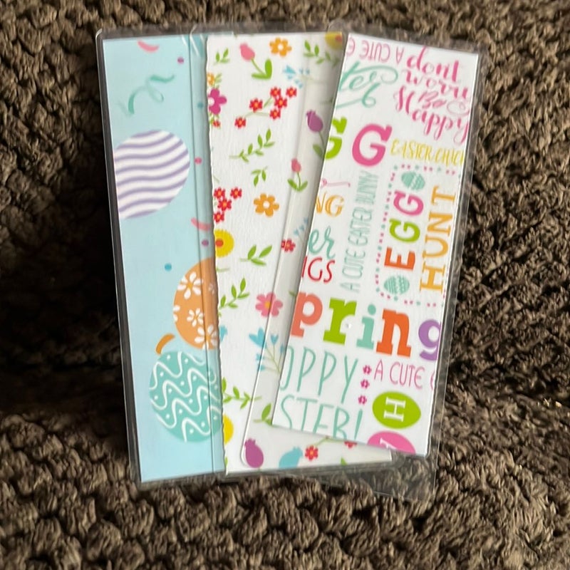 New 3 double sided laminated bookmark Easter 