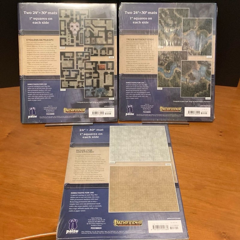 Pathfinder Flip-Mat Lot: Dungeon Multi-Pack, Forest Multi-Pack, Basic, NEW