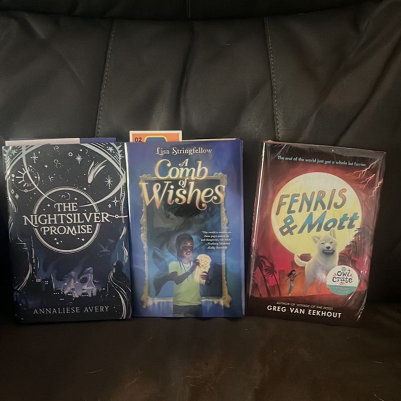 3 books- The Nightsilver Promise, A comb of wishes and Fenris and Mott
