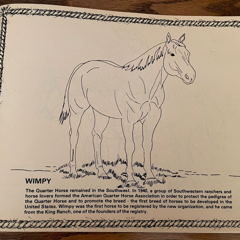 Vintage AQHA Horse Coloring Book