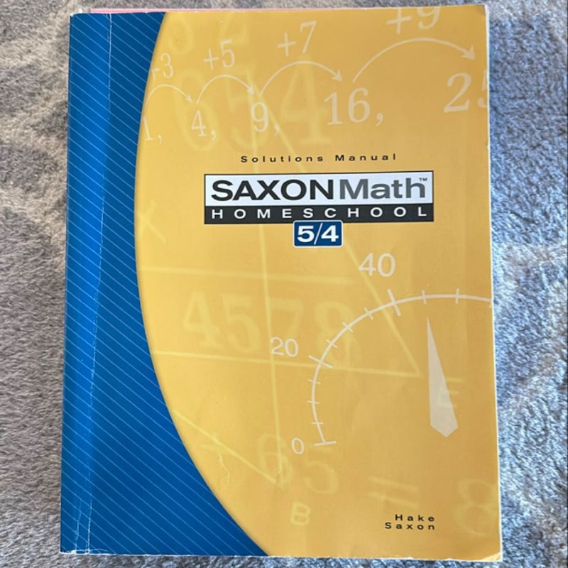 Saxon Math 5/4 Homeschool