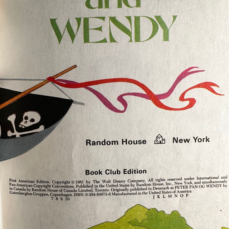 Disney peter pan and Wendy 1981 vintage book