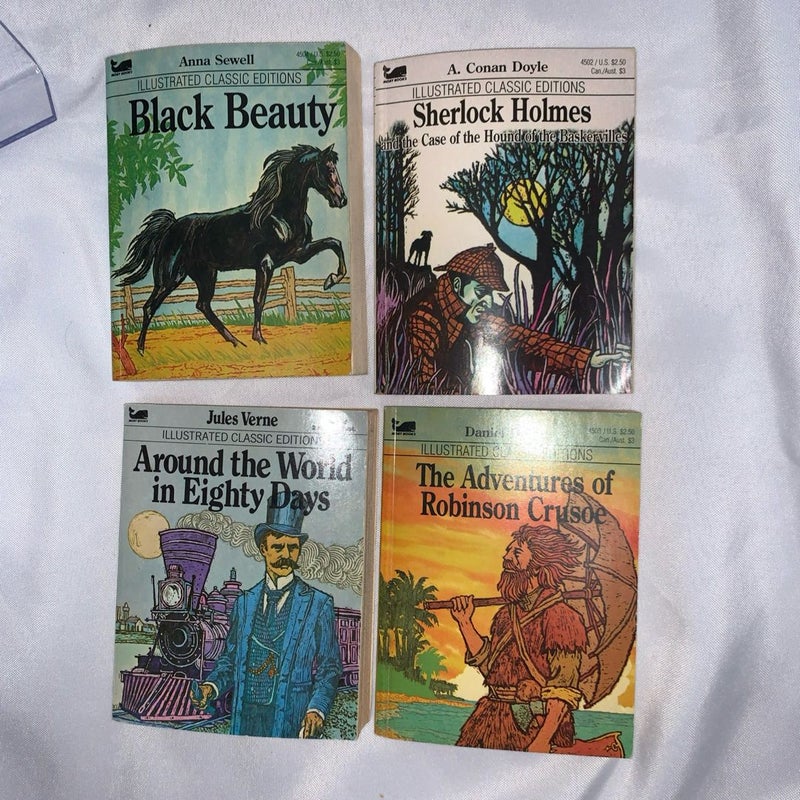 Lot 4 Vintage Moby Books Mini Illustrated Classic Editions Pocket Children Read