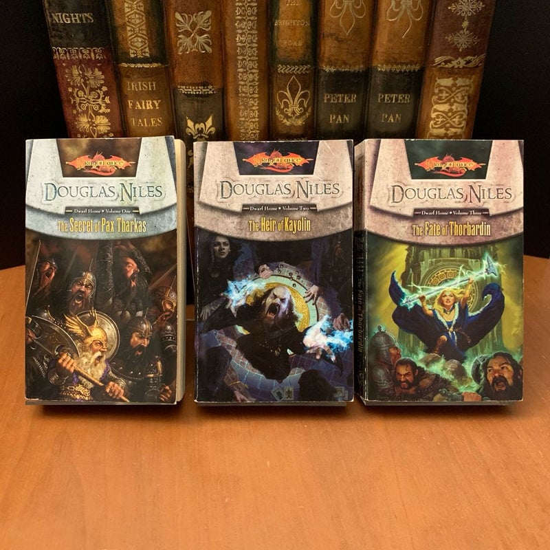 DragonLance: Complete Dwarf Home Trilogy Set: The Secret of Pax Tharkas, The Heir of Kayolin, The Fate of Thorbardin, All First Edition First Printing