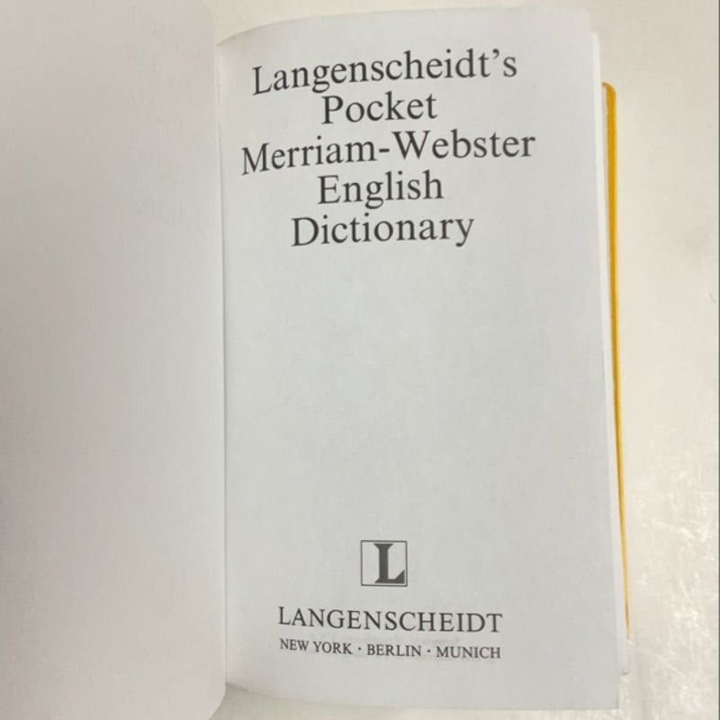 Pocket Merriam-Webster Dictionary