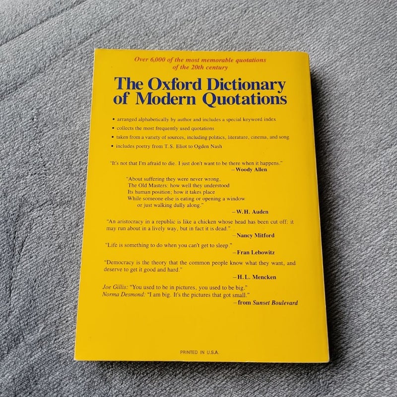 The Oxford Dictionary of Modern Quotations