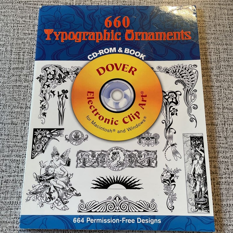 660 Typographic Ornaments Art Nouveau CD and Book