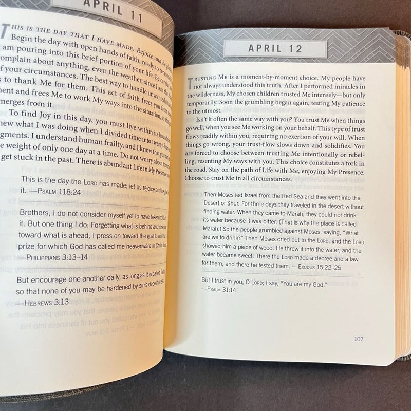 Jesus Calling, Textured Gray Leathersoft, with Full Scriptures