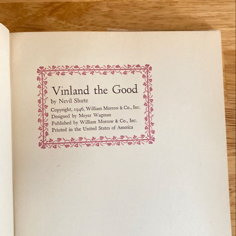 Vinland the Good (first American edition)