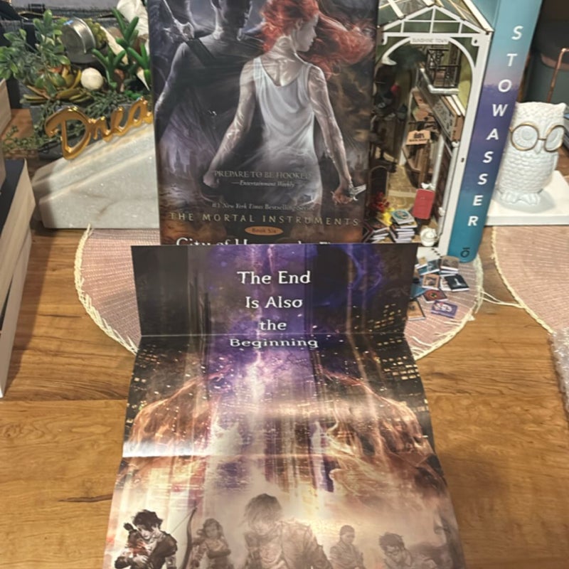 City of Heavenly Fire with poster and alternative dust jacket 