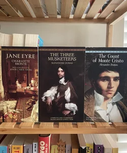 Lot of 3 Bantam Classics: Jane Eyre, The Count of Monte Cristo, The Three Musketeers