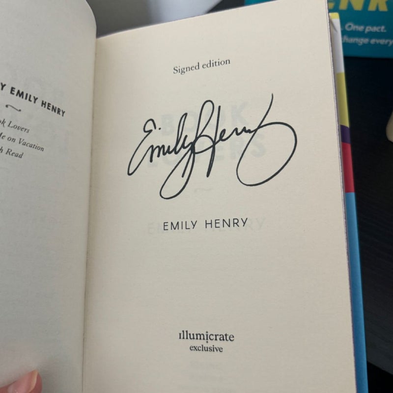 Emily Henry Sprayed Edges Signed Set 