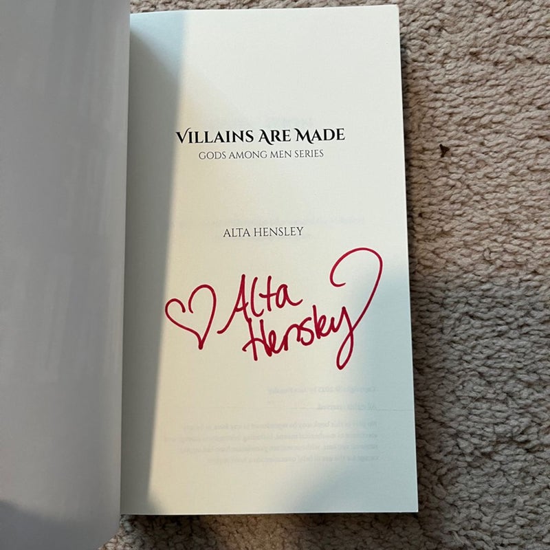 SIGNED - Villains Are Made by Alta Hensley - Spicy Dark Romance
