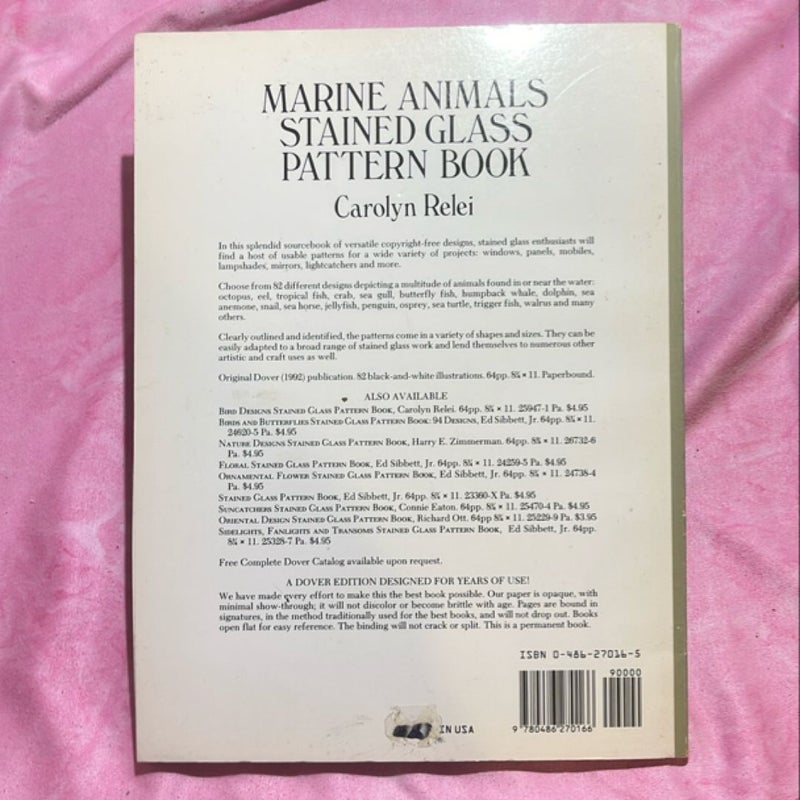 Marine Animals Stained Glass Pattern Book