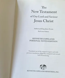 The New Testament Kenneth Copeland Personal Notes Edition