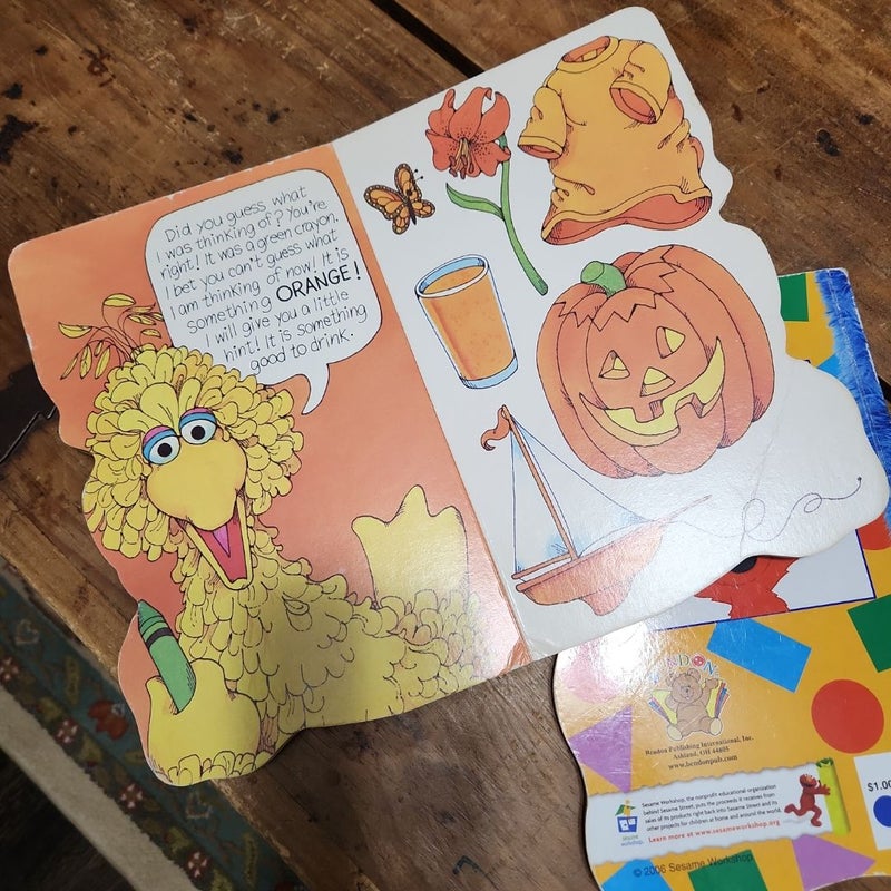 Big Bird's Color Game / Big Bird's Guessing Game About SHAPES Vintage Kids Books