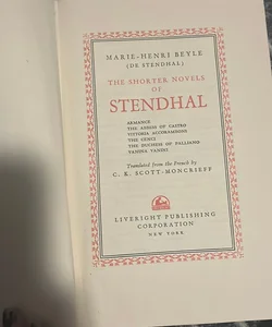 The Shorter novels of Stendhal by