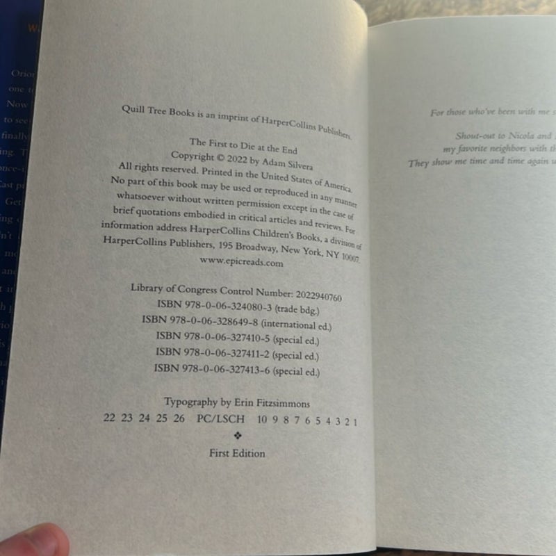 The First to Die at the End