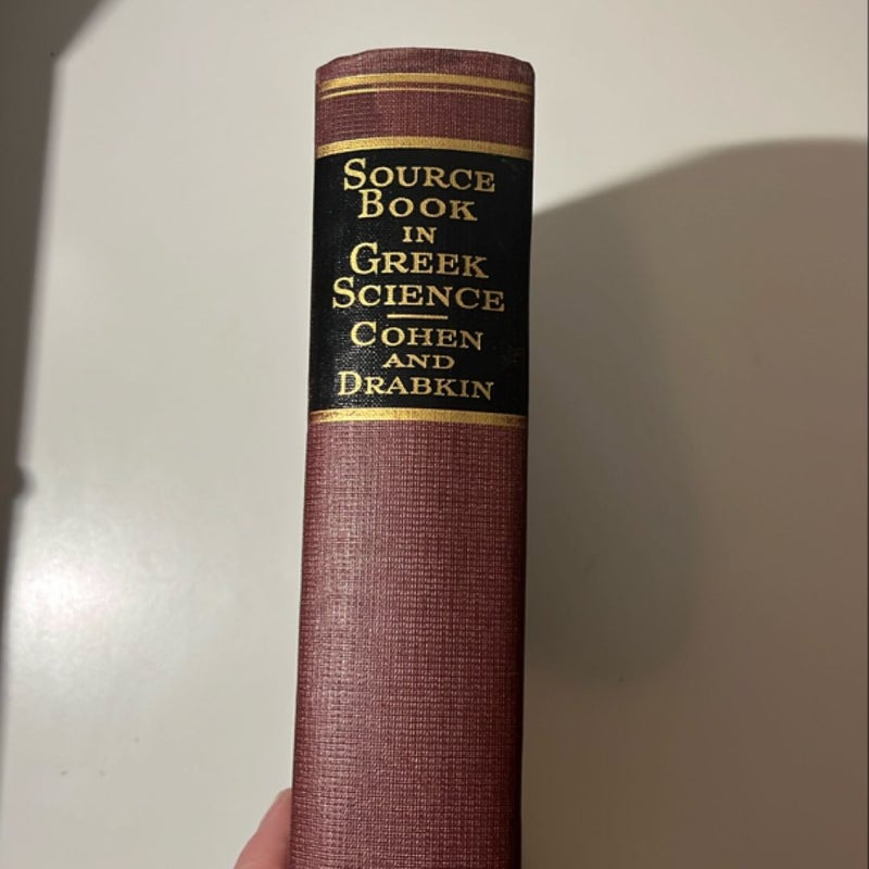 First Edition of Source Books In The History of Greek Science 