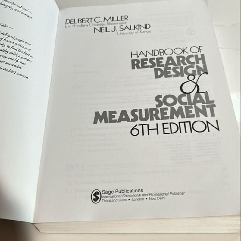 Handbook of Research Design and Social Measurement