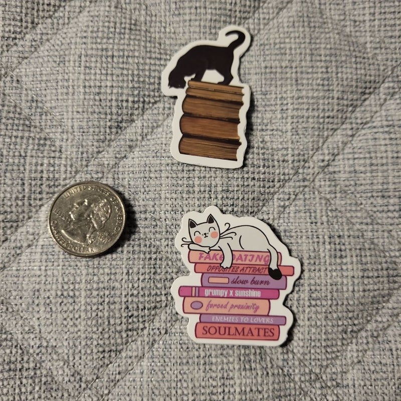 Book & Cat Themed Magnets 10pack 