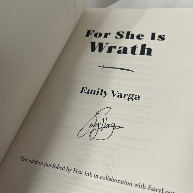 For She is Wrath - signed Fairyloot Edition 