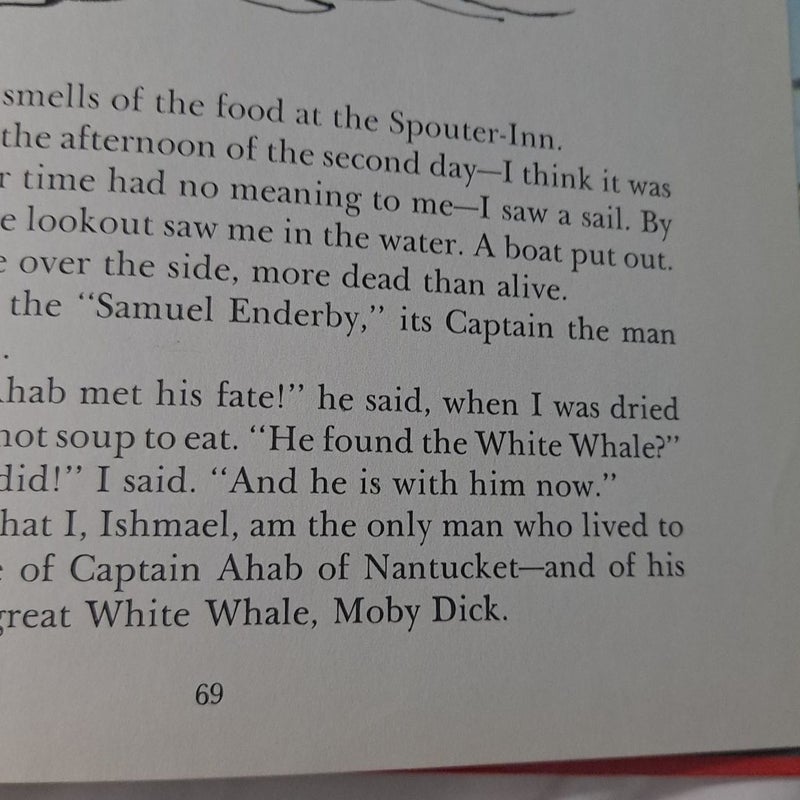 Moby Dick Herman Melville young readers hardcover vintage 1956 Good Condition 