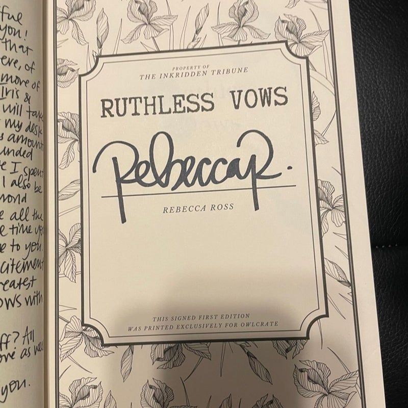 Ruthless Vows- Owlcrate edition Signed