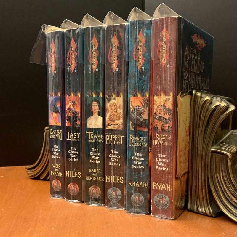 DragonLance: Complete Chaos War Series 1-6 Set: The Doom Brigade, The Last Thane, Tears of the Night Sky, The Puppet King, Reavers of the Blood Sea, The Siege of Mt Nevermind, All First Edition First Printing