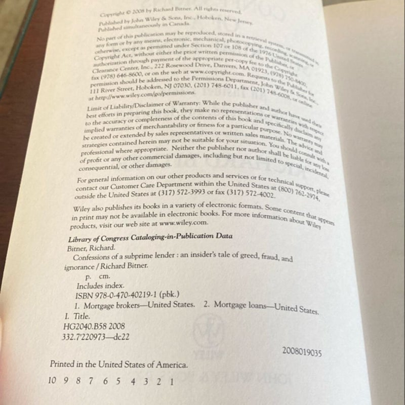 Confessions of a Subprime Lender