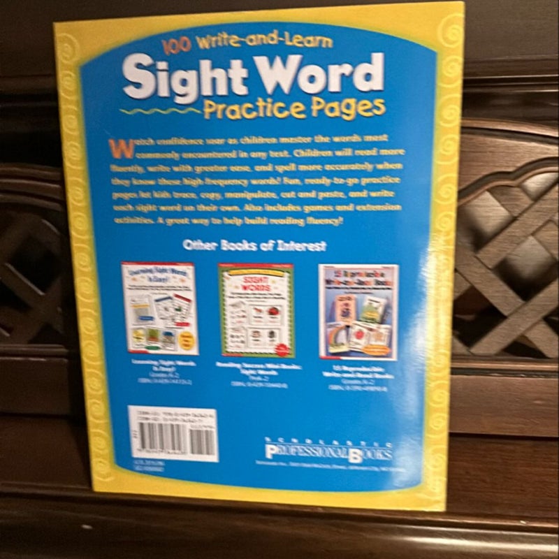 100 Write-And-Learn Sight Word Practice Pages