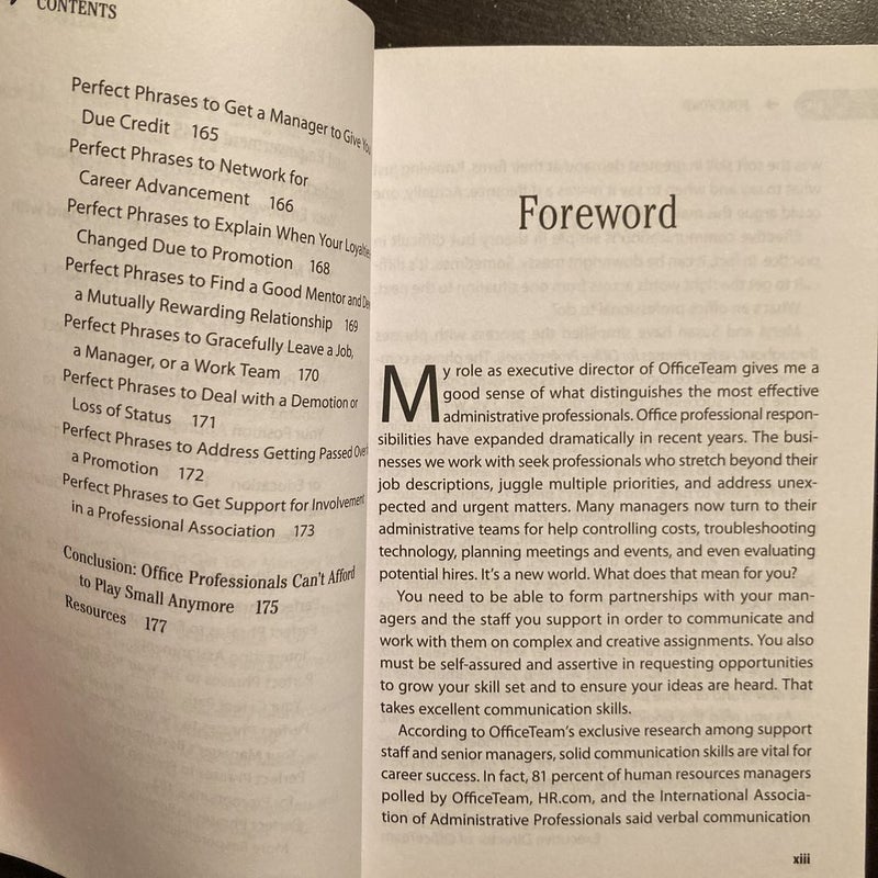 Perfect Phrases for Office Professionals: Hundreds of Ready-To-use Phrases for Getting Respect, Recognition, and Results in Today's Workplace