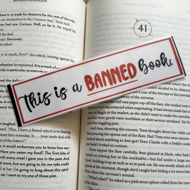 Handmade Banned Bookmark  