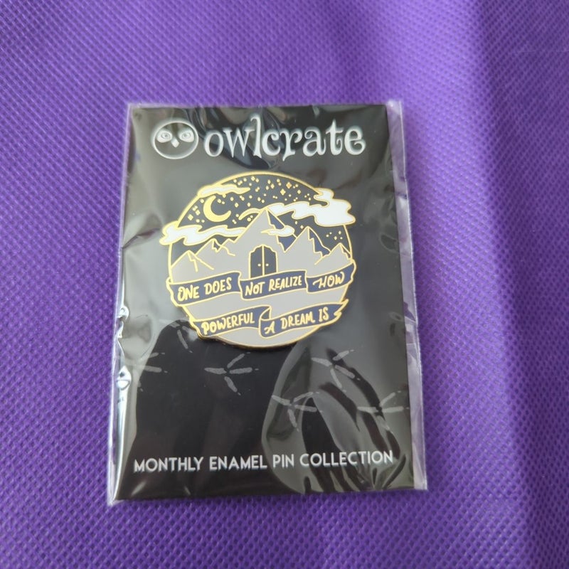 Owlcrate Dreams Lie Beneath Dreaming in the Dark Nov 2021 Enamel Pin