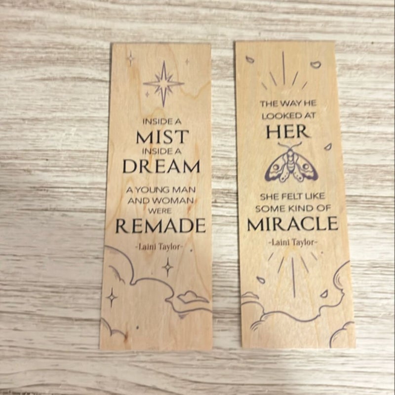 Strange the Dreamer owlcrate book marks 