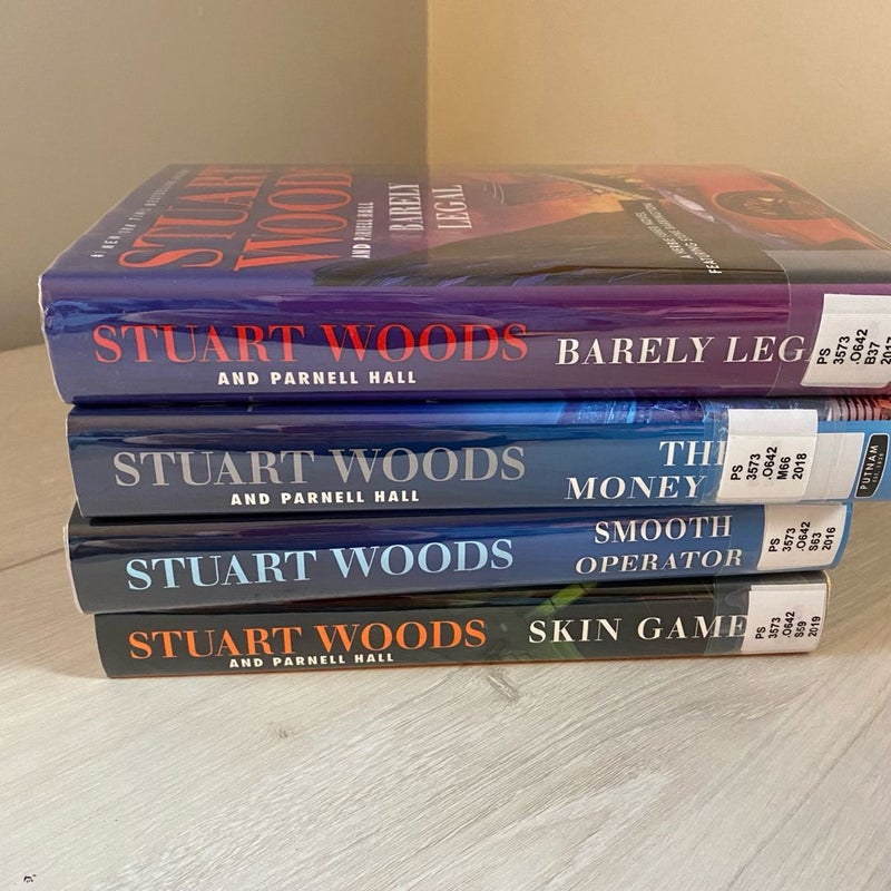 Lot of Four (4) Stuart Woods Hardback ExLibrary Herbie Fisher Teddy Fay & More