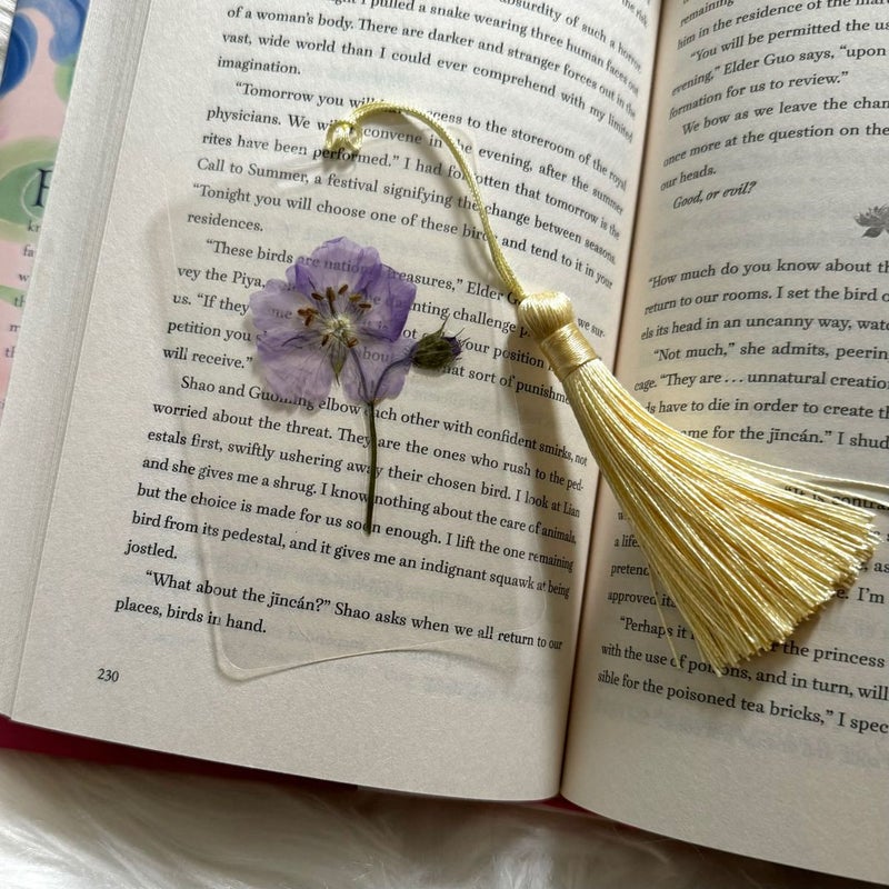 Handmade Real Flower Tassel Bookmark