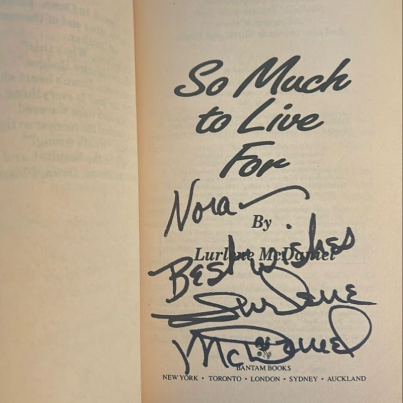 So Much to Live For (Signed Copy)