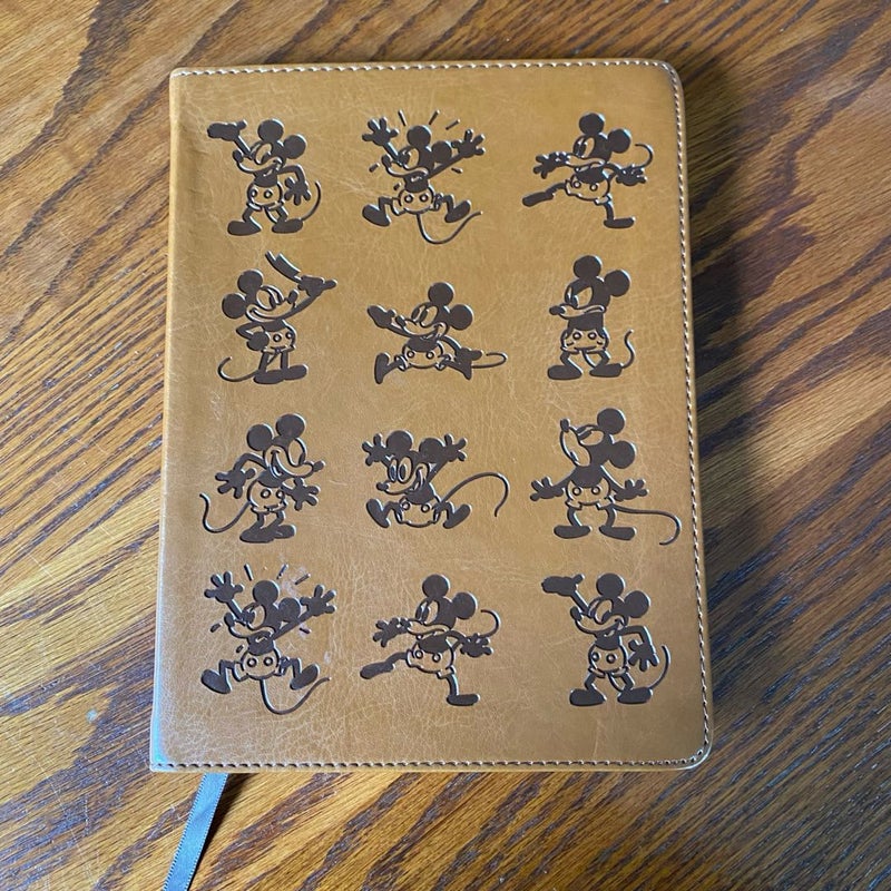 Hallmark Disney 12 Mickeys  Faux Leather Journal 160pgs w/back pkt