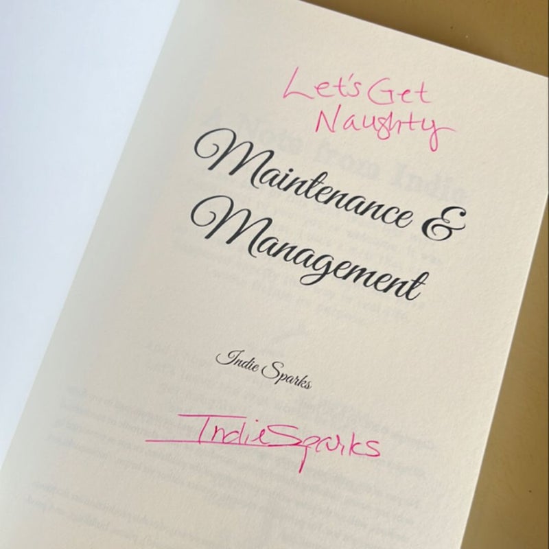 Maintenance and Management (Signed)