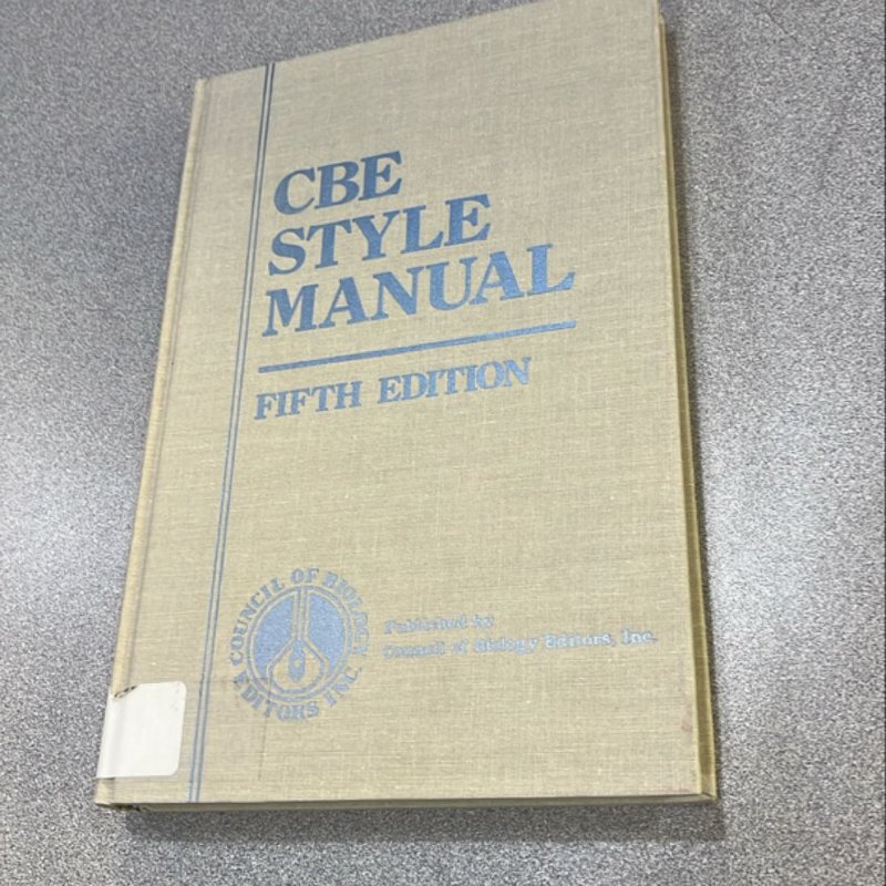 CBE Style Manual by CBE Style Manual Committee
