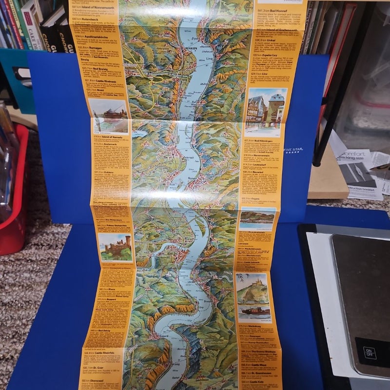 MAP of THE RHÍNE RIVER (from Mainz to Köln)