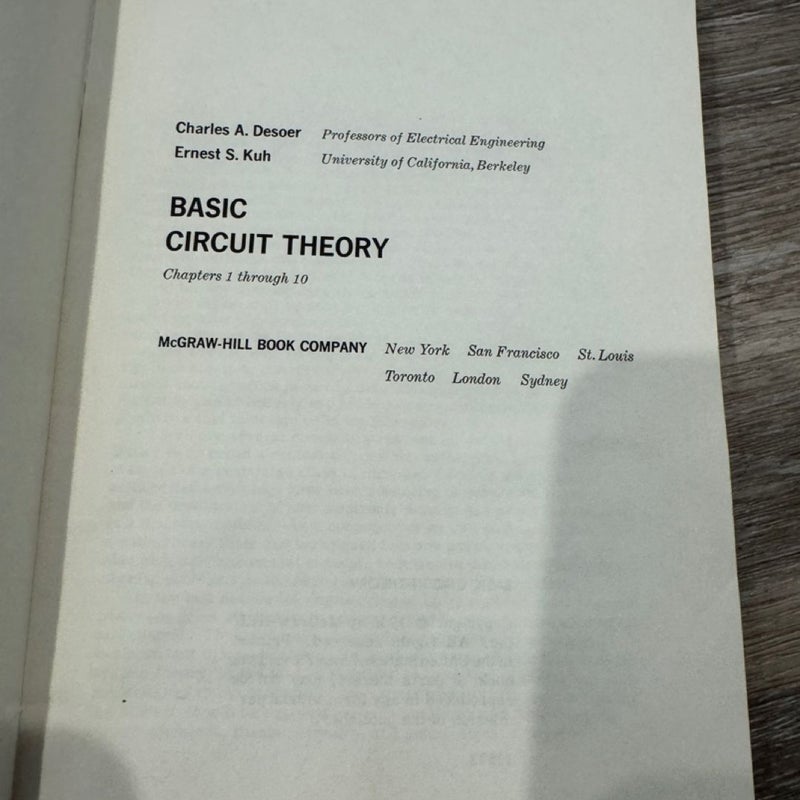 BASIC CIRCUIT THEORY Chapters 1 through 10