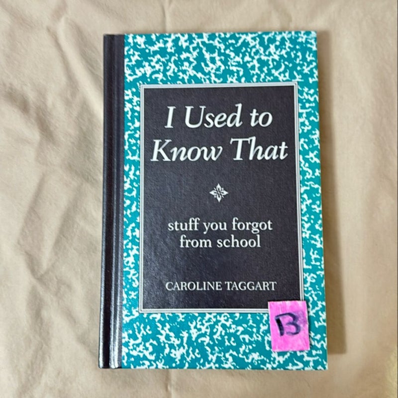I Used to Know That