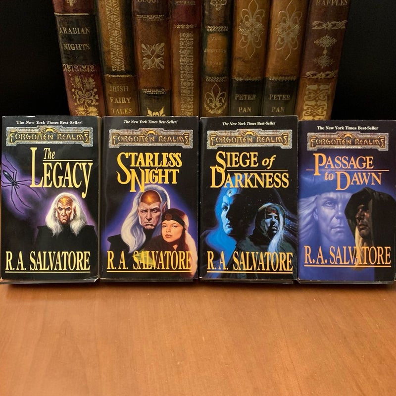 Legend of Drizzt, Complete Legacy of the Drow Series 1-4: The Legacy, Starless Night, Siege of Darkness, Passage to Dawn